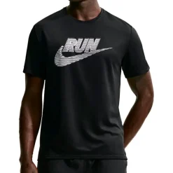 Nike Laufbekleidung|Shirts, Hemden & Longsleeves-- Dri-Fit UV Miler Run Energy S/S - Laufshirt Black / White