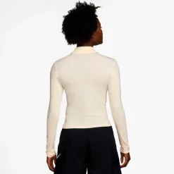 Nike Laufbekleidung|Shirts, Hemden & Longsleeves-- Women's NSW Tee L/S Knit Chill Knit Mock - Laufshirt Pale Ivory
