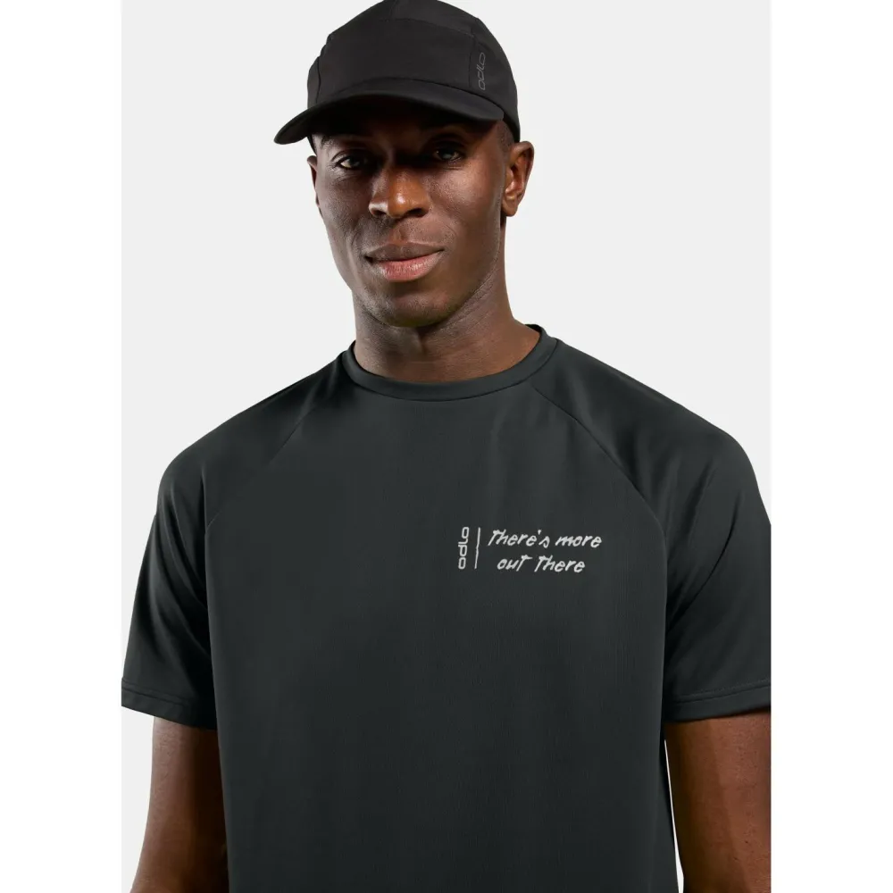 Odlo - Essential Print T-Shirt Crew Neck S/S - Laufshirt Black Hot