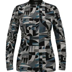 Odlo Skibekleidung|Merinounterwäsche-- Women's BL Top Crew Neck L/S Merino Heritage - Merinounterwäsche Provincial Blue / Black