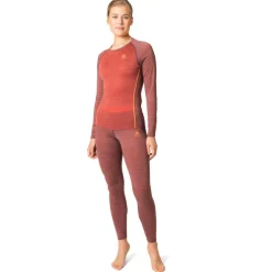 Odlo - Women's Natural Performance Wool 130 Base Layer Tights - Merinounterwäsche Spiced Apple Melange / Live Wire Hot