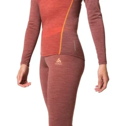 Odlo - Women's Natural Performance Wool 130 Base Layer Tights - Merinounterwäsche Spiced Apple Melange / Live Wire Hot