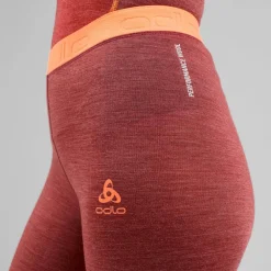 Odlo - Women's Natural Performance Wool 130 Base Layer Tights - Merinounterwäsche Spiced Apple Melange / Live Wire Hot