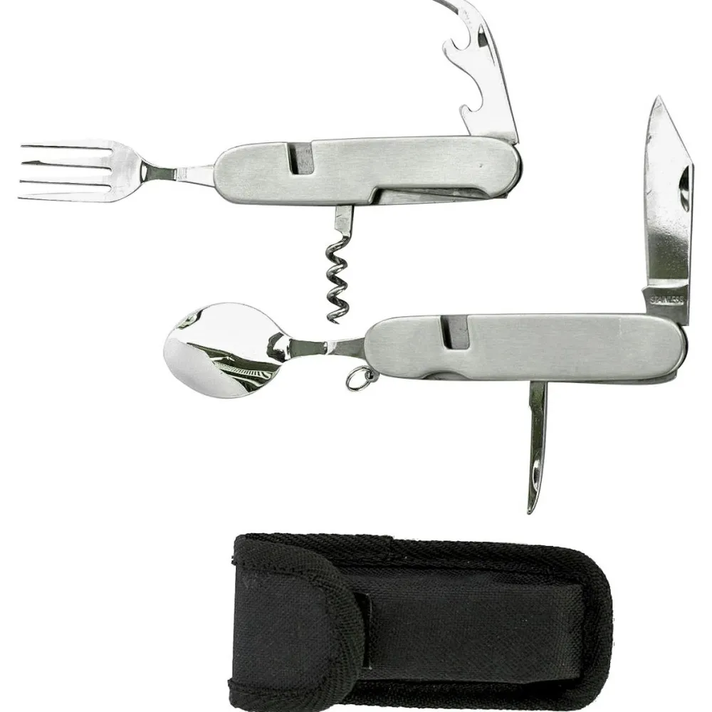 Origin Outdoors - Biwak Survival Besteck - Besteck-Set Metallic / Black Discount