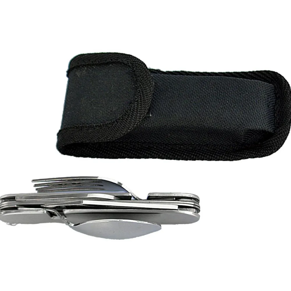 Origin Outdoors - Biwak Survival Besteck - Besteck-Set Metallic / Black Discount