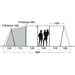 Outwell Zelte-- Carolina 6 - Gruppenzelt Blue