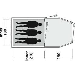 Outwell Trekkingzelte|Trekkingausrüstung-- Earth 3 Plus - 3-Personen Zelt Green