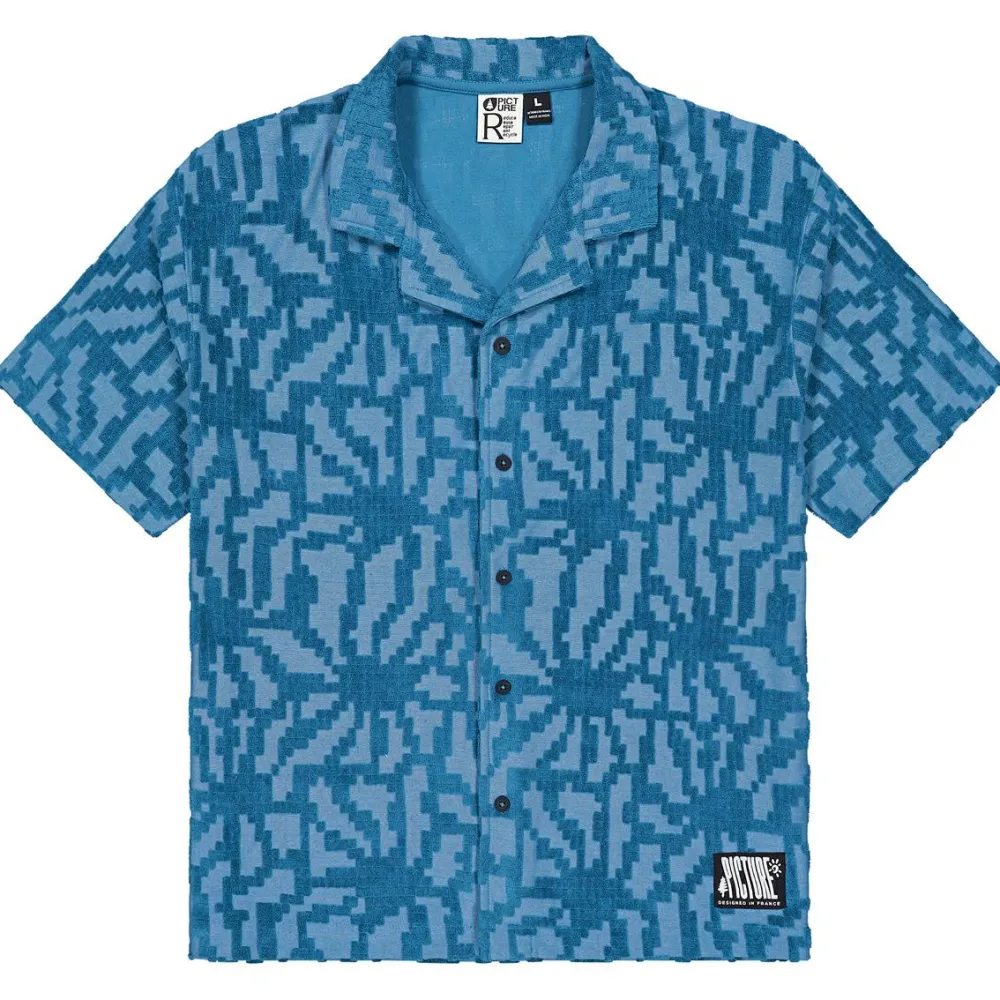 Picture - Spongy Shirt - Hemd Blue Flower Embossed Online