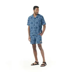 Picture - Spongy Shirt - Hemd Blue Flower Embossed Online