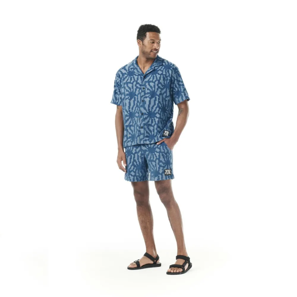 Picture - Spongy Shirt - Hemd Blue Flower Embossed Online