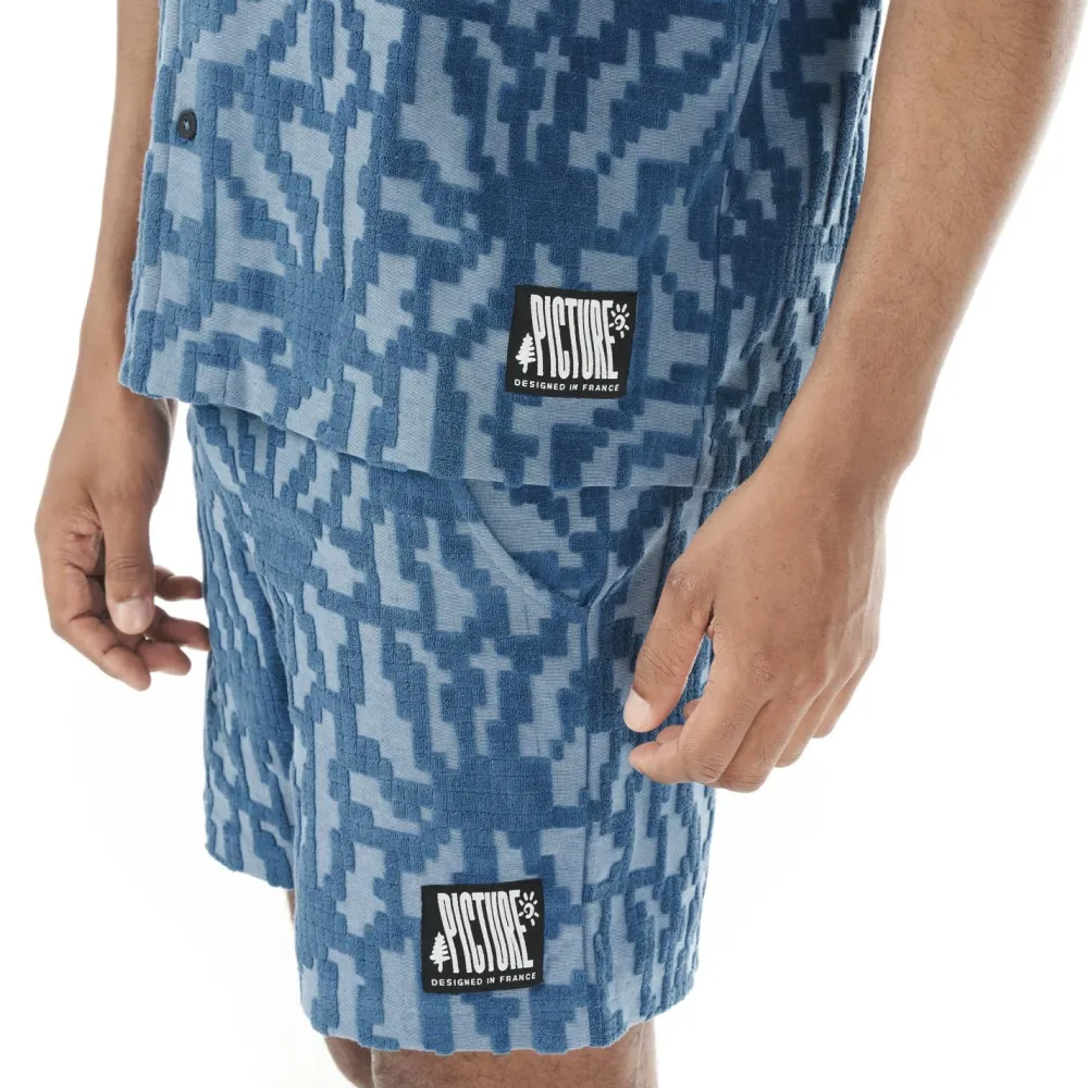 Picture - Spongy Shirt - Hemd Blue Flower Embossed Online