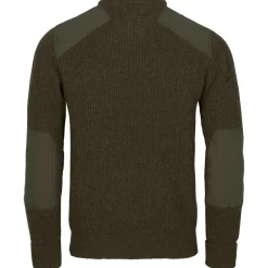 Pinewood Pullover & Hoodies|Wanderbekleidung-- Lappland Rough Sweater - Wollpullover Mossgreen Melange