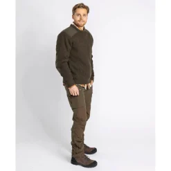 Pinewood Pullover & Hoodies|Wanderbekleidung-- Lappland Rough Sweater - Wollpullover Mossgreen Melange