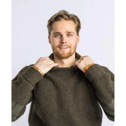 Pinewood Pullover & Hoodies|Wanderbekleidung-- Lappland Rough Sweater - Wollpullover Mossgreen Melange