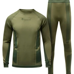 Pinewood Skibekleidung|Unterwäsche-- Seamless Function Base Layer Set - Kunstfaserunterwäsche Olive Green