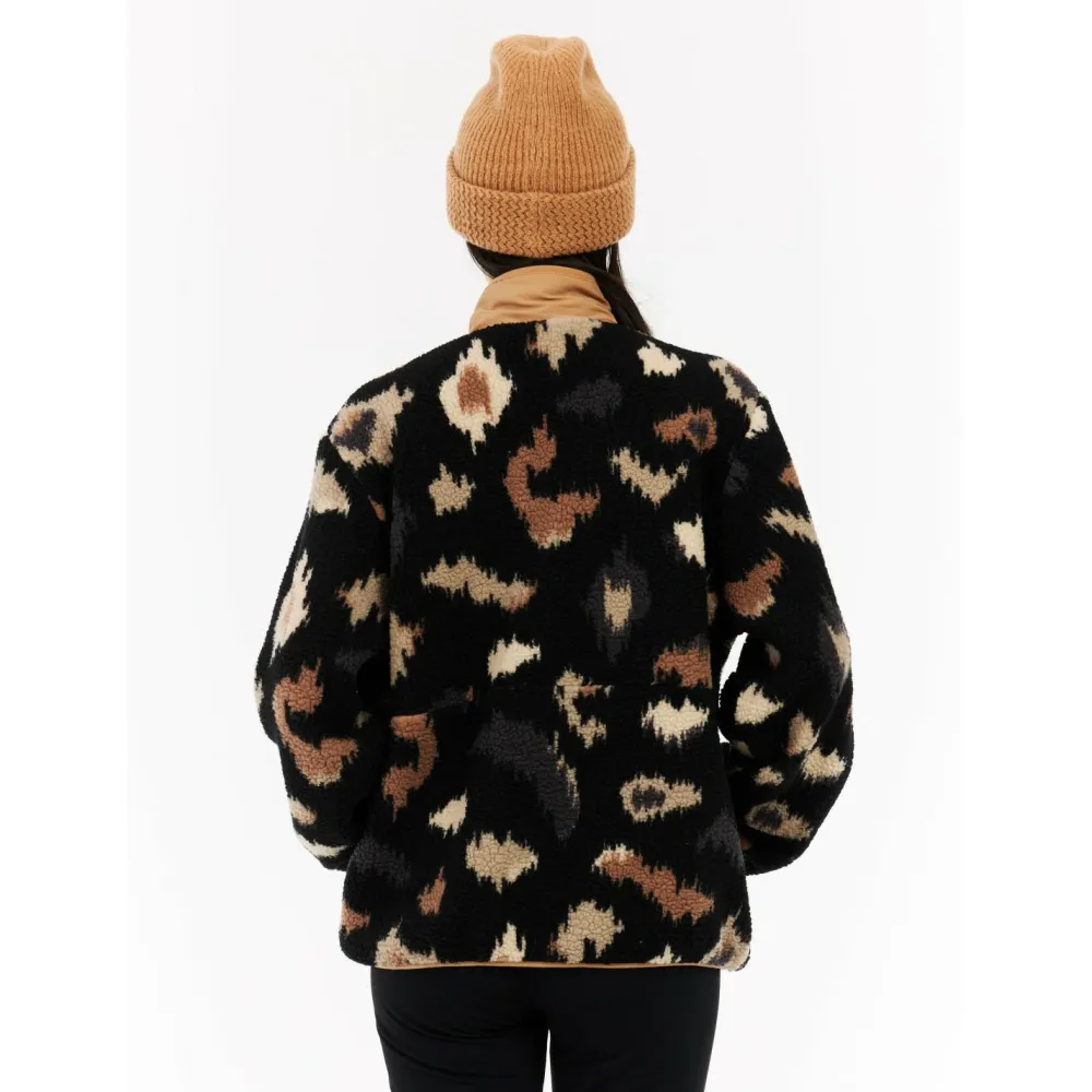 Protest - Women's PRTXena Outdoor 1/4 Button Top - Fleecepullover True Black New