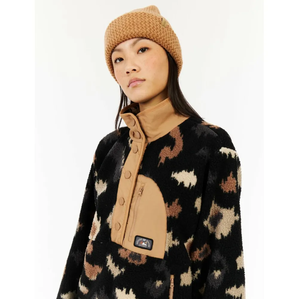 Protest - Women's PRTXena Outdoor 1/4 Button Top - Fleecepullover True Black New