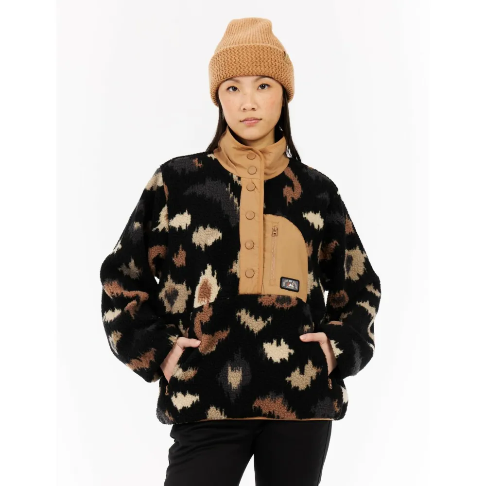 Protest - Women's PRTXena Outdoor 1/4 Button Top - Fleecepullover True Black New