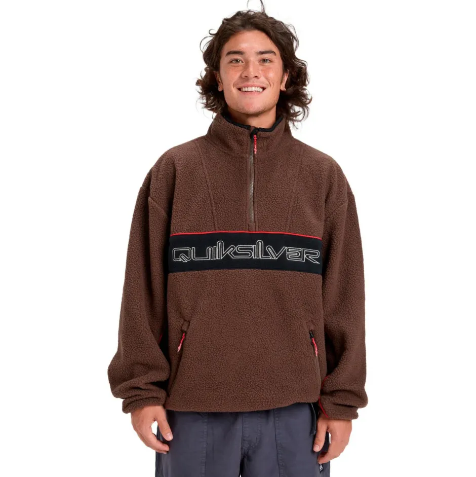 Quiksilver Pullover & Hoodies|Alltagsbekleidung-- Omni Sherpa Half-Zip - Fleecepullover Chocolate Brown