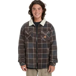 Quiksilver - Sherpa Jacket - Fleecejacke Chocolate Brown / Sherpa Plaid Discount