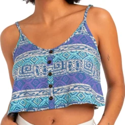 Quiksilver Shirts, Hemden & Longsleeves|Alltagsbekleidung-- Women's Oradia Singlet - Tank Top Aqua Sky Global Heat