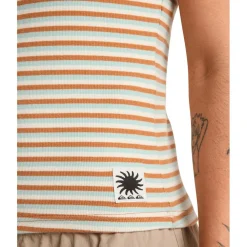 Quiksilver - Women's Riza Striped Tank - Top Tobacco Riza Stripe Outlet