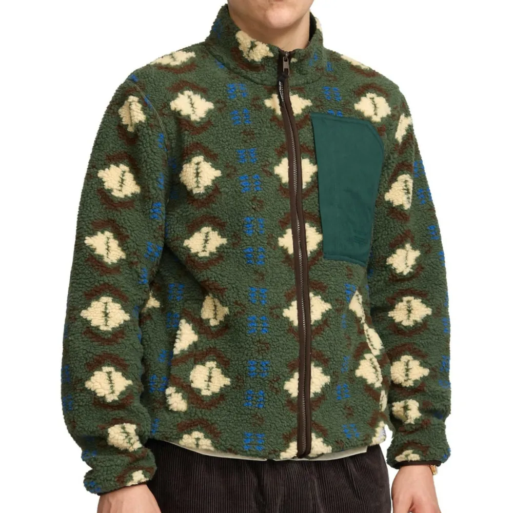 Revolution - Printed Pocket Teddy - Fleecejacke Green Clearance