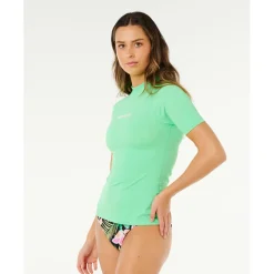 Rip Curl Bademode-- Women's Molokai S/S Solid UPF Rashguard - Lycra
