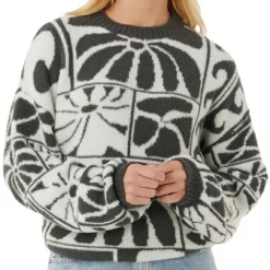 - Woen' AOT - TY Wiia Jacquard Crew - Puover < Rip Curl Hot
