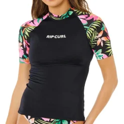 Rip Curl - Women's Molokai S/S Floral Insert - Lycra Black Sale