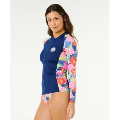 Rip Curl - Women's Party Wave UPF Zip Thru L/S - Lycra Multi Discount