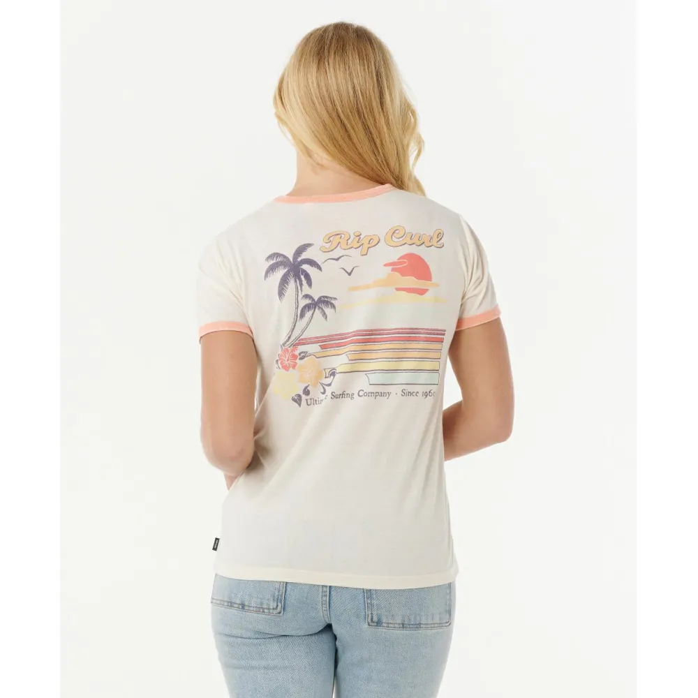 - Woen' we ine Ringer Tee - T-hirt < Rip Curl Sale