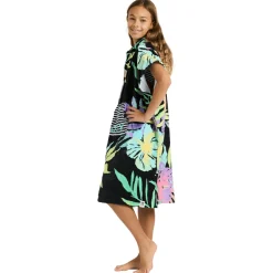 Roxy Bademode|Alltagsbekleidung-- Kid's RG Stay Magical Printed - Surf Poncho Anthracite Aquarella Active Rg