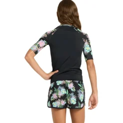 Roxy Bademode-- Kid's Active RG S/S Lycra - Lycra Anthracite Aquarella Active Rg