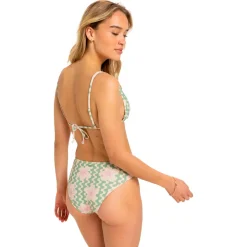 Roxy Bademode-- Women's Hibiscus Daze Midwaist Bikini - Bikini-Bottom Basil Party Waves Yw