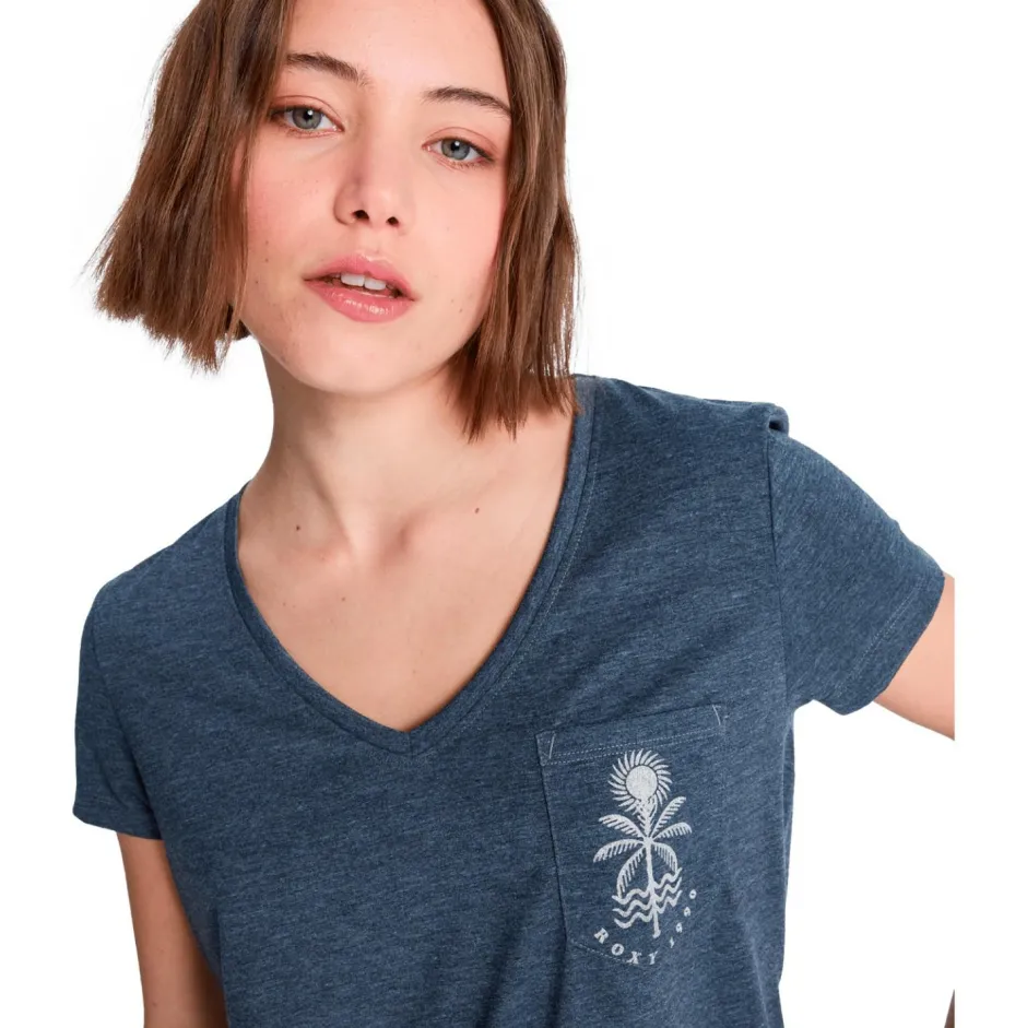 Roxy - Woen' aguna Green V Neck - T-hirt