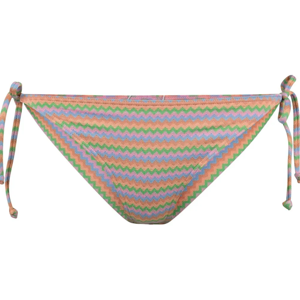 Roxy - Women's Wavy Stripe Cheeky Tie Side - Bikini-Bottom Papaya Wavy Stripe S Hot