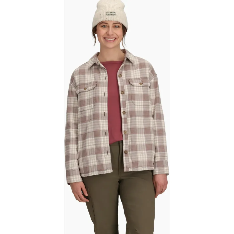 Royal Robbins Trekkingbekleidung|Shirts, Hemden & Longsleeves-- Women's Vista Flannel Shacket - Bluse Chalk Antelope Pld