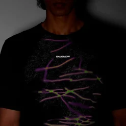 Salomon - SHKout Core S/S Tee GFX - Laufshirt Deep Black Discount