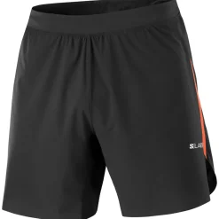 Salomon Laufbekleidung|Hosen-- S/Lab Speed Split 7'' Short - Laufshorts Deep Black / Fiery Red