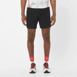 Salomon Laufbekleidung|Hosen-- S/Lab Speed Split 7'' Short - Laufshorts Deep Black / Fiery Red