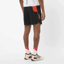 Salomon Laufbekleidung|Hosen-- S/Lab Speed Split 7'' Short - Laufshorts Deep Black / Fiery Red