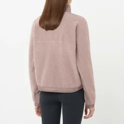 - Woen' Chroa Feece Crop Haf Zip - Feecepuover < Salomon New