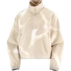 - Woen' Chroa Feece Crop Haf Zip - Feecepuover < Salomon Best