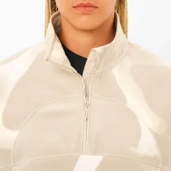 - Woen' Chroa Feece Crop Haf Zip - Feecepuover < Salomon Best