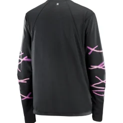 Salomon Laufbekleidung|Shirts, Hemden & Longsleeves-- Women's SHKout Core L/S Tee GFX - Laufshirt Deep Black