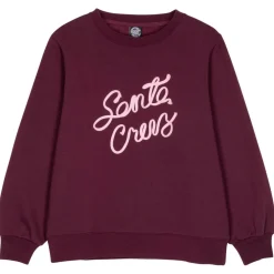 Santa Cruz - Women's Ribbon Script Front Crew - Pullover Dark Cherry Best