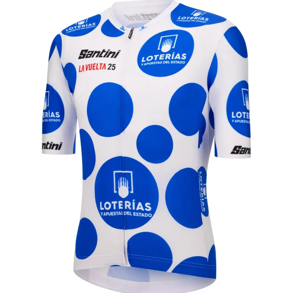 Santini - a Vueta Poka Dot Jerey - Radtrikot