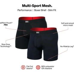 Saxx - Multi-Sport Mesh Boxer Brief Fly 2-Pack - Kunstfaserunterwäsche Clearance