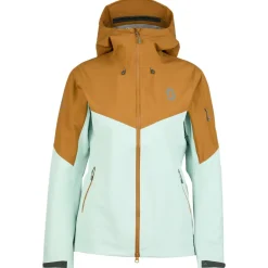 Scott Skibekleidung|Skijacken-- Women's Jacket Explorair 3L - Skijacke Bread Brown / Fresh Green